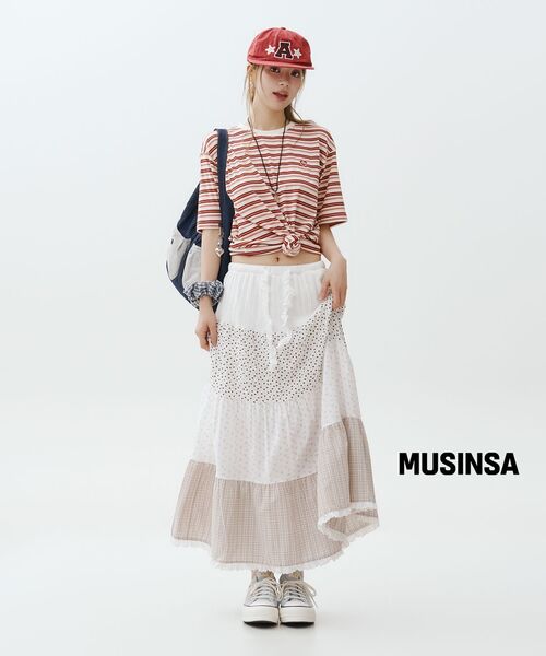 MASMARULEZ APPAREL(マスマルールズ アパレル)の「Cool Airy Stripe T-Shirt_Pink(Tシャツ/カットソー・レディース・PINK・ONE SIZE)」の5枚目の写真