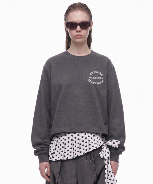 PRINOAR(プリノア)の「ガーメンツセミクロップ長袖Tシャツ - チャコール(Tシャツ/カットソー・レディース・チャコール・SMALL/MEDIUM/LARGE)」の2枚目の写真