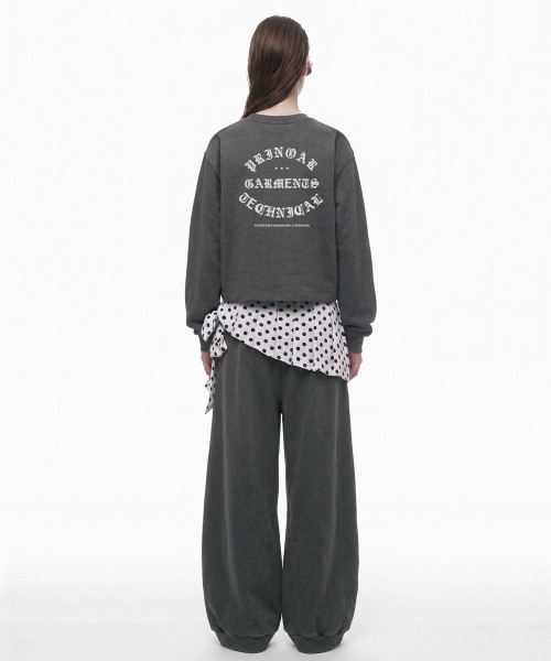 PRINOAR(プリノア)の「ガーメンツセミクロップ長袖Tシャツ - チャコール(Tシャツ/カットソー・レディース・チャコール・SMALL/MEDIUM/LARGE)」の4枚目の写真