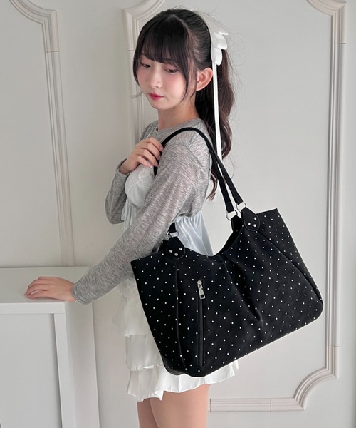 Loueme(ルエム)の「ドットショルダートートバッグ(ショルダーバッグ・レディース・ホワイト/ブラック/ライトブルー・FREE)」の14枚目の写真