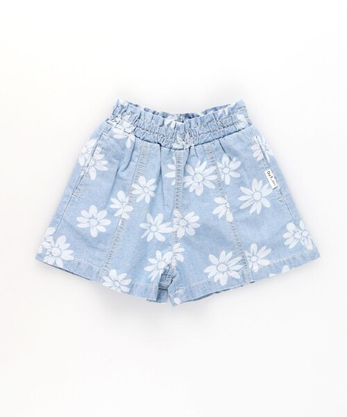 EDWIN（エドウィン）の「【Ou? by EDWIN】デニムフレアショートパンツ（デニムパンツ・キッズ・サックスブルー/ブルー・150/120/100/90/130/110/140）」の3枚目の写真
