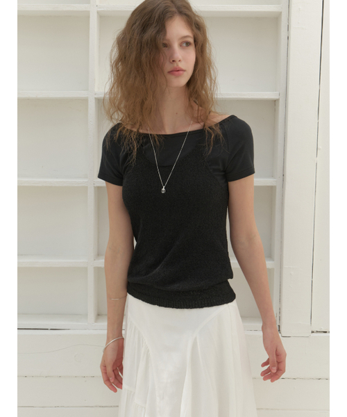 RE_L(リエル)の「Anni off shoulder half t-shirt (black)(Tシャツ/カットソー・レディース・その他・FREE)」の4枚目の写真