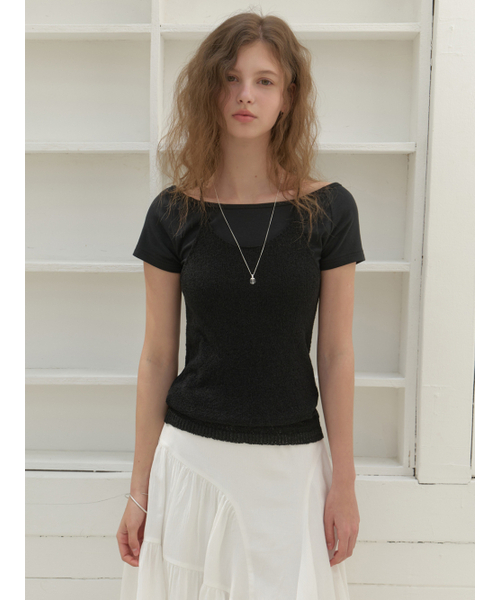 RE_L(リエル)の「Anni off shoulder half t-shirt (black)(Tシャツ/カットソー・レディース・その他・FREE)」の5枚目の写真