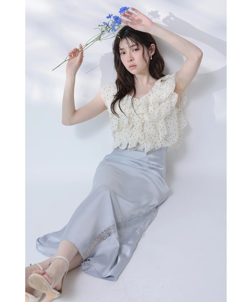 Rirandture(リランドチュール)の「レーストリムマーメイドスカート(スカート・レディース・ライトブルー/ベージュ系その他・2/1/0)」の16枚目の写真