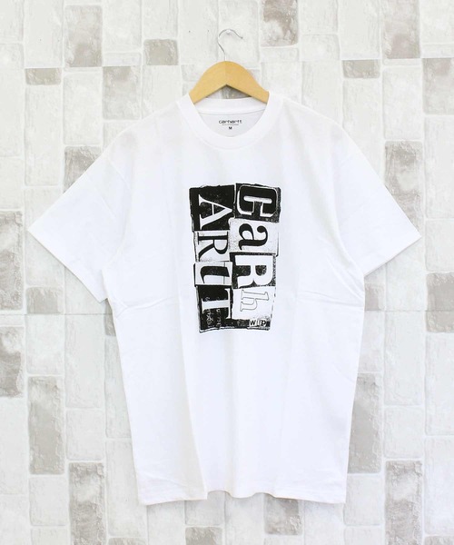 Carhartt WIP（カーハートダブリューアイピー）の「WIP ムービングレタープレスTシャツ S/S Moving Letterpress T-Shirt（Tシャツ/カットソー・メンズ・ホワイト/ブラック・M/L/XL）」の3枚目の写真