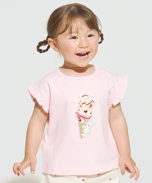 petit main(プティマイン)の「【サーティワン アイスクリーム】【冷感】グラフィック半袖Tシャツ(Tシャツ/カットソー・キッズ・カラフル/オフホワイト/ライトブルー/ライトピンク・90cm/110cm/130cm/120cm/100cm)」の3枚目の写真