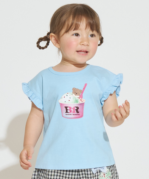 petit main(プティマイン)の「【サーティワン アイスクリーム】【冷感】グラフィック半袖Tシャツ(Tシャツ/カットソー・キッズ・カラフル/オフホワイト/ライトブルー/ライトピンク・90cm/110cm/130cm/120cm/100cm)」の2枚目の写真