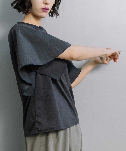 MARECHAL TERRE(マルシャルテル)の「【接触冷感/撥水加工/花粉防止】フロントタックTシャツ(Tシャツ/カットソー・レディース・ブラック/オフホワイト/チャコールグレー/グリーン・MEDIUM)」の21枚目の写真