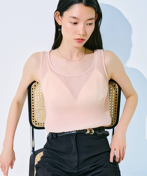 kiehtova（キエトヴァ）の「【kiehtova】SOFT PLEATS SHEER TANK/ソフトプリーツシアータンク KTWR64（タンクトップ・レディース・ブラック/ライトブルー/ピンク・FREE）」の15枚目の写真