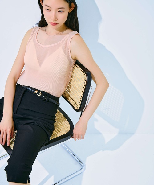 kiehtova（キエトヴァ）の「【kiehtova】SOFT PLEATS SHEER TANK/ソフトプリーツシアータンク KTWR64（タンクトップ・レディース・ブラック/ライトブルー/ピンク・FREE）」の17枚目の写真