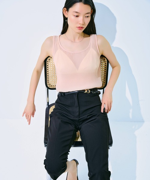 kiehtova（キエトヴァ）の「【kiehtova】SOFT PLEATS SHEER TANK/ソフトプリーツシアータンク KTWR64（タンクトップ・レディース・ブラック/ライトブルー/ピンク・FREE）」の16枚目の写真