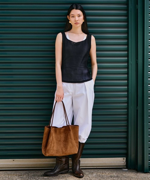 kiehtova（キエトヴァ）の「【kiehtova】SOFT PLEATS SHEER TANK/ソフトプリーツシアータンク KTWR64（タンクトップ・レディース・ブラック/ライトブルー/ピンク・FREE）」の6枚目の写真