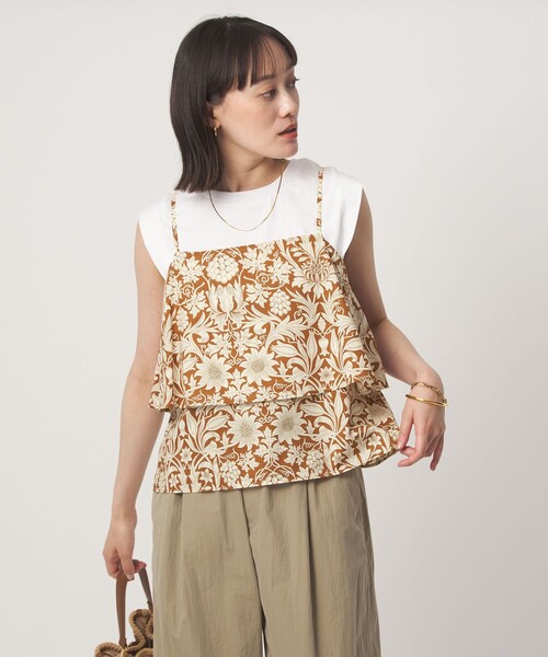 green label relaxing(グリーンレーベルリラクシング)の「リバティプリント キャミソール(キャミソール・レディース・ダークブラウン/ベージュ・FREE)」の15枚目の写真