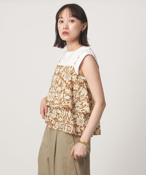 green label relaxing(グリーンレーベルリラクシング)の「リバティプリント キャミソール(キャミソール・レディース・ダークブラウン/ベージュ・FREE)」の16枚目の写真