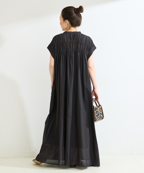 B.C STOCK(ベーセーストック)の「《S/Mサイズ展開》手洗い可 / ボイルタックワンピース(ワンピース・レディース・サックスブルー/イエロー/レッド/ブラウン/ブラック系その他/ブラック・SMALL/MEDIUM)」の9枚目の写真