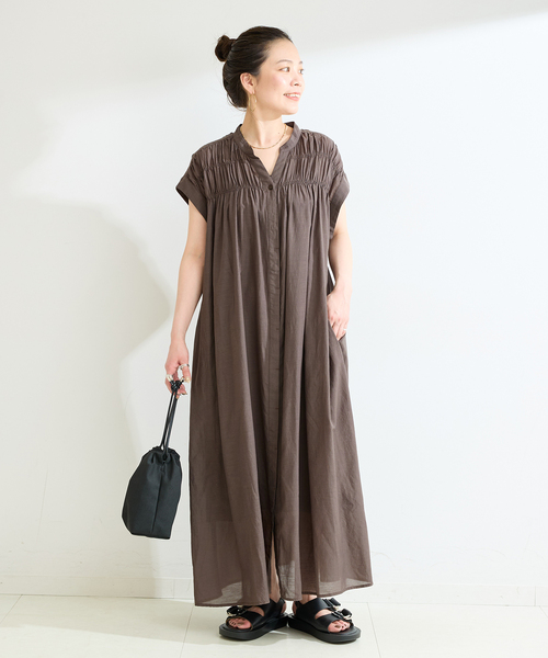 B.C STOCK(ベーセーストック)の「《S/Mサイズ展開》手洗い可 / ボイルタックワンピース(ワンピース・レディース・サックスブルー/イエロー/レッド/ブラウン/ブラック系その他/ブラック・SMALL/MEDIUM)」の14枚目の写真