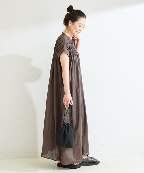 B.C STOCK(ベーセーストック)の「《S/Mサイズ展開》手洗い可 / ボイルタックワンピース(ワンピース・レディース・サックスブルー/イエロー/レッド/ブラウン/ブラック系その他/ブラック・SMALL/MEDIUM)」の15枚目の写真