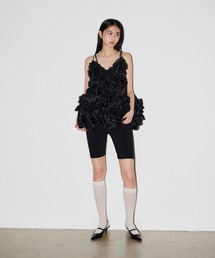 ボリュームチュールパフスリーブドレス / volume tulle puff sleeve