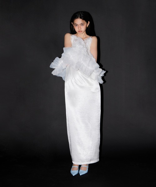 ANDRESD(アンドレスド)の「オーガンザフリルバルーンキャミ / Organza Frill Balloon Cami(ドレス・レディース・ホワイト/ブラック・S/M)」の3枚目の写真