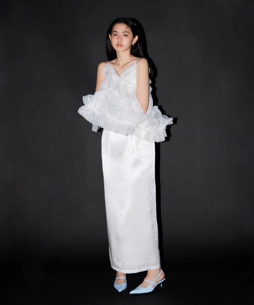 ANDRESD(アンドレスド)の「オーガンザフリルバルーンキャミ / Organza Frill Balloon Cami(ドレス・レディース・ホワイト/ブラック・S/M)」の4枚目の写真