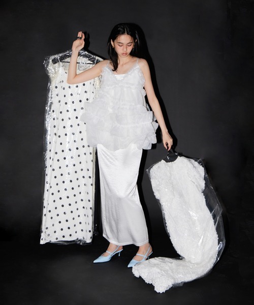 ANDRESD(アンドレスド)の「オーガンザフリルバルーンキャミ / Organza Frill Balloon Cami(ドレス・レディース・ホワイト/ブラック・S/M)」の7枚目の写真