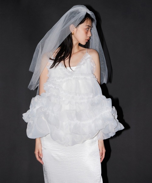 ANDRESD(アンドレスド)の「オーガンザフリルバルーンキャミ / Organza Frill Balloon Cami(ドレス・レディース・ホワイト/ブラック・S/M)」の18枚目の写真