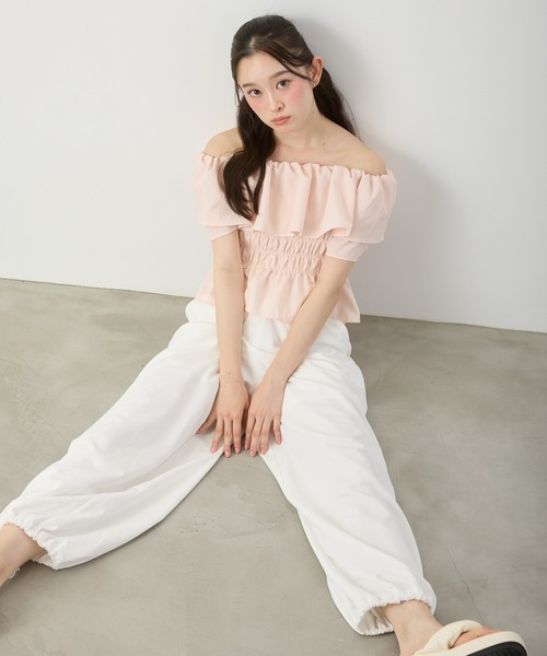 P.V.T(ピーブイティー)の「クロスウエストパンツ(スウェットパンツ・レディース・ブラック/ホワイト/グレー・M)」の20枚目の写真
