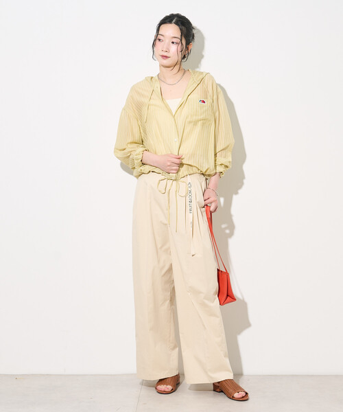 FREAK'S STORE(フリークスストア)の「<新色追加>FRUIT OF THE LOOM × FREAK'S STORE/フルーツオブザルーム 別注 シアー ストライプ フードシャツ(シャツ/ブラウス・レディース・オフホワイト/レモンイエロー/ブルー/ブラウン/ブラック・フリ-)」の21枚目の写真