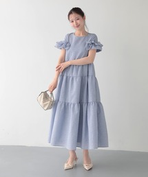 セール】ダリアフリルロングシャツワンピース（シャツワンピース