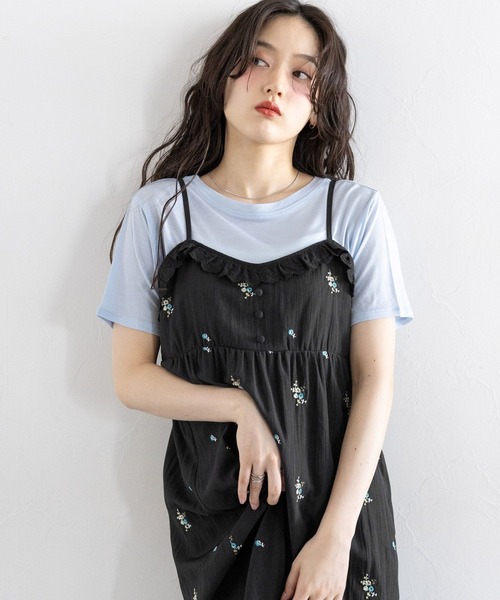 RAGEBLUE（レイジブルー）の「フラワー刺繍キャミワンピース（ワンピース・レディース・ブラック系/ブラウン系・FREE）」の20枚目の写真