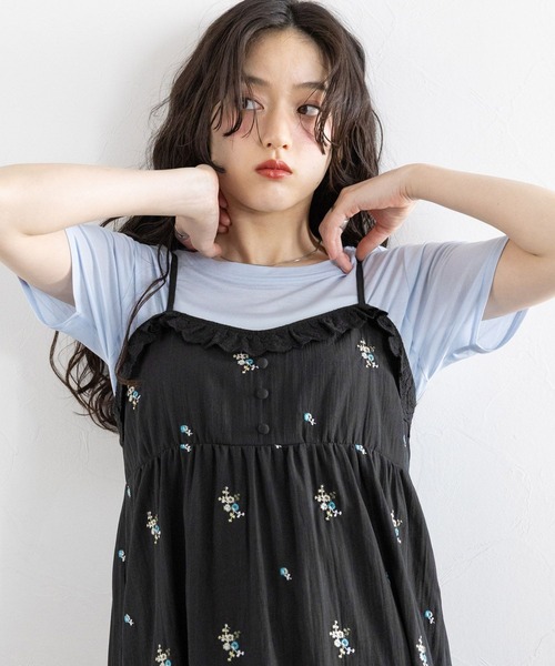 RAGEBLUE（レイジブルー）の「フラワー刺繍キャミワンピース（ワンピース・レディース・ブラック系/ブラウン系・FREE）」の21枚目の写真