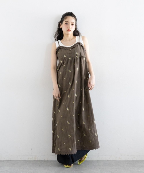 RAGEBLUE（レイジブルー）の「フラワー刺繍キャミワンピース（ワンピース・レディース・ブラック系/ブラウン系・FREE）」の22枚目の写真