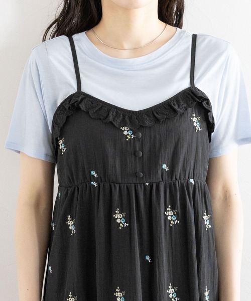 RAGEBLUE（レイジブルー）の「フラワー刺繍キャミワンピース（ワンピース・レディース・ブラック系/ブラウン系・FREE）」の11枚目の写真