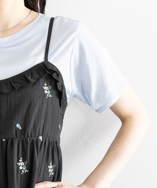 RAGEBLUE（レイジブルー）の「フラワー刺繍キャミワンピース（ワンピース・レディース・ブラック系/ブラウン系・FREE）」の12枚目の写真