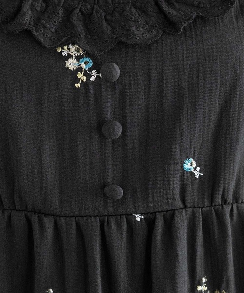 RAGEBLUE（レイジブルー）の「フラワー刺繍キャミワンピース（ワンピース・レディース・ブラック系/ブラウン系・FREE）」の14枚目の写真