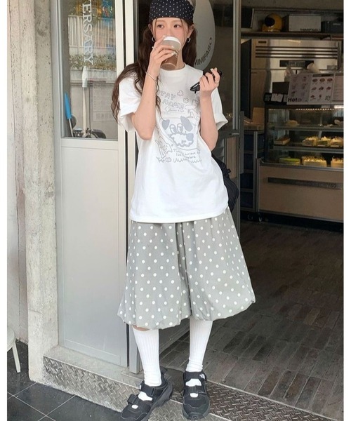 inst.ALL(インストール)の「ドットバルーンスカート風パンツ(その他パンツ・レディース・ライトグレー/サックスブルー・M)」の22枚目の写真
