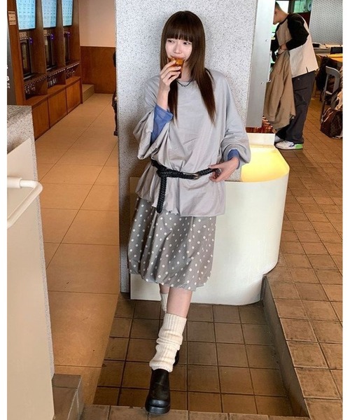 inst.ALL(インストール)の「ドットバルーンスカート風パンツ(その他パンツ・レディース・ライトグレー/サックスブルー・M)」の17枚目の写真