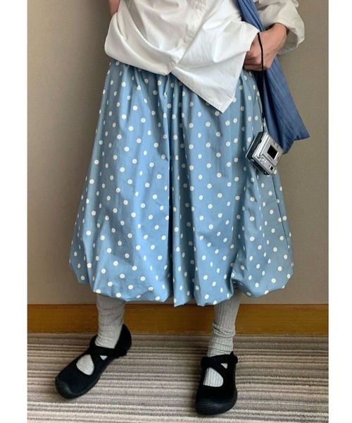 inst.ALL(インストール)の「ドットバルーンスカート風パンツ(その他パンツ・レディース・ライトグレー/サックスブルー・M)」の15枚目の写真