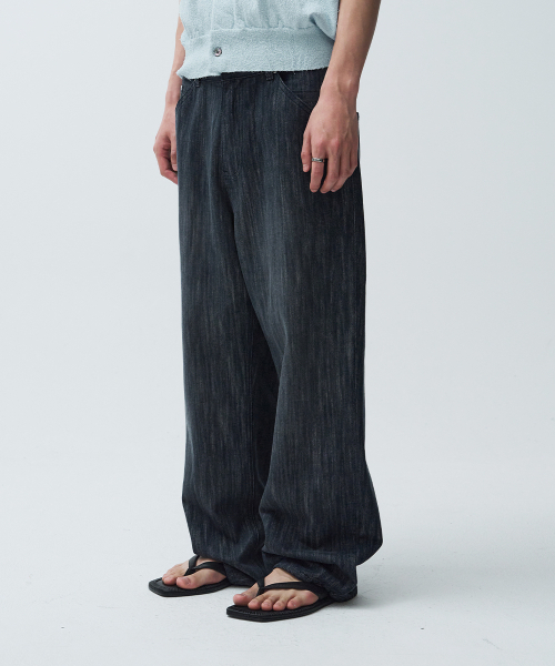 INTEMPOMOOD(インテンポムード)の「スラブワイドデニムパンツ_インディゴ(デニムパンツ・レディース・ネイビー・LARGE/MEDIUM/X-LARGE)」の3枚目の写真