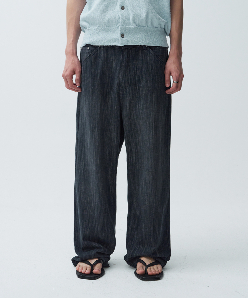 INTEMPOMOOD(インテンポムード)の「スラブワイドデニムパンツ_インディゴ(デニムパンツ・レディース・ネイビー・LARGE/MEDIUM/X-LARGE)」の4枚目の写真