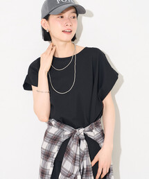フレンチスリーブTシャツ/ タック入りTシャツ/ノースリーブTシャツ