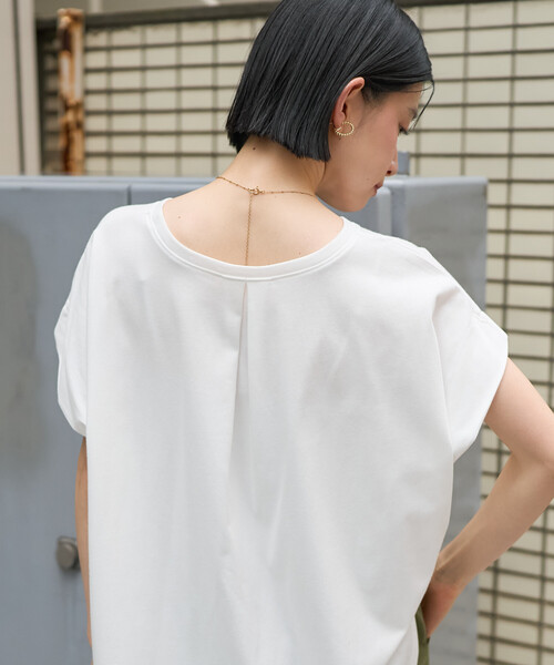 FREAK'S STORE(フリークスストア)の「フレンチスリーブTシャツ/ タック入りTシャツ/ノースリーブTシャツ(Tシャツ/カットソー・レディース・ブルーグリーン/ブラック/オフホワイト/キャメル・フリ-)」の17枚目の写真