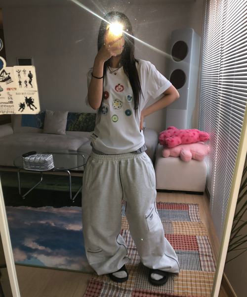 SEW-B（ソービー）の「スティッチカーブドロングパンツ[ホワイトメランジ]（スウェットパンツ・レディース・その他・FREE）」の5枚目の写真