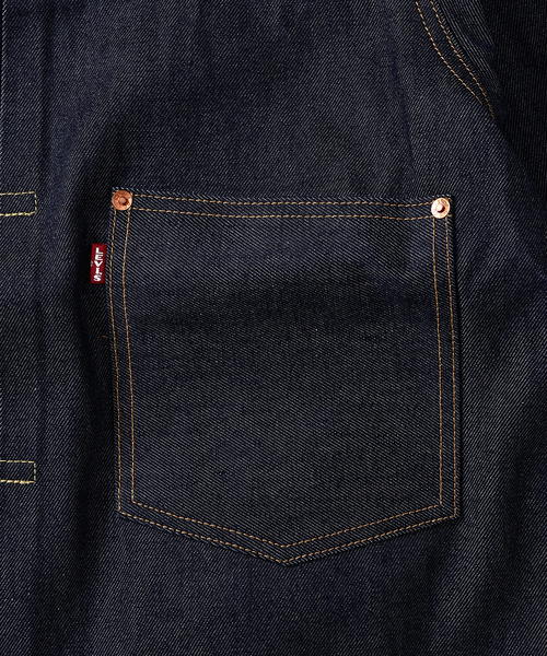 Levi's(リーバイス)の「Levi’s(R) / リーバイス(R) 別注 TYPE1 リジッド トラッカージャケット(デニムジャケット・メンズ・ネイビー・MEDIUM/SMALL/X-SMALL/XXX-LARGE/XX-LARGE/X-LARGE/LARGE)」の10枚目の写真