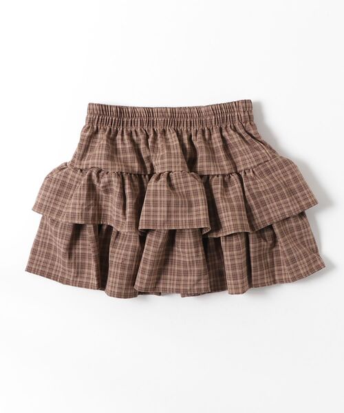 tinkerend(ティンカーエンド)の「Voluminous Tiered Check Mini Skirt / ボリュームティアードチェックミニスカート(スカート・レディース・ブルー系その他/ブラック/ブラウン・FREE)」の19枚目の写真