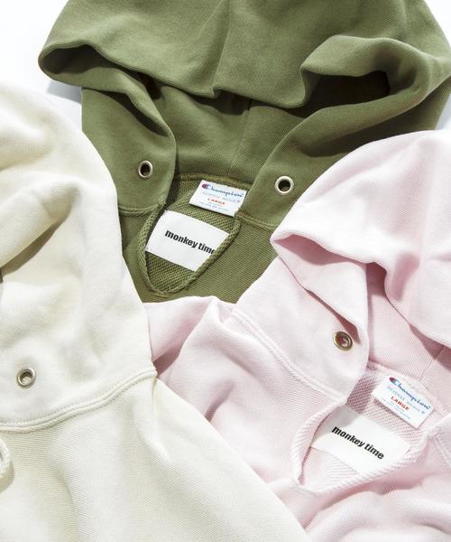 Champion（チャンピオン）の「＜Champion×monkey time＞∴ R/W HOODIE/パーカー ◆（パーカー・メンズ・ナチュラル/オリーブ/ライトピンク・LARGE/MEDIUM/X-LARGE/SMALL）」の4枚目の写真