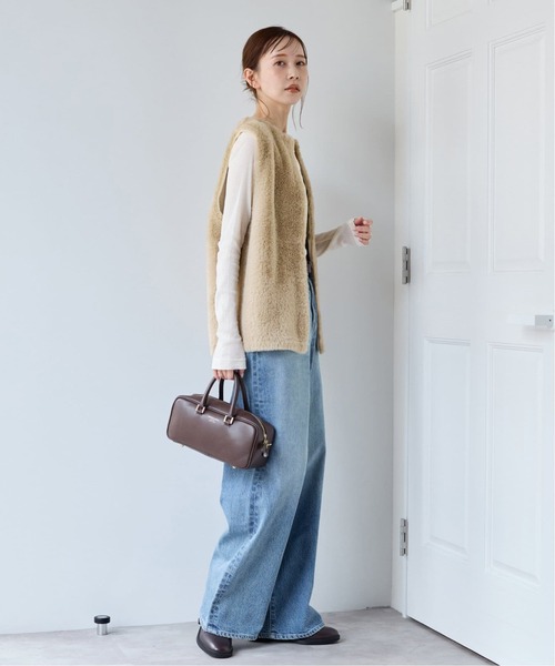 JOURNAL STANDARD（ジャーナルスタンダード）の「《追加》ダブルフェイスフェザークルーネックベスト（ベスト・レディース・ベージュ/チョコ・FREE）」の14枚目の写真