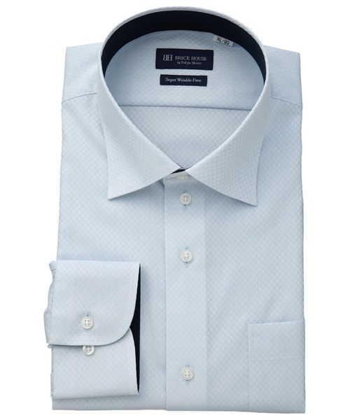 TOKYO SHIRTS(トウキョウシャツ)の「【超形態安定】 形態安定ノンアイロン ワイド 長袖ビジネスワイシャツ(大きいサイズ・長いサイズ)(ビジネスシャツ・メンズ・サックスブルー・首回り39cm-裄丈88cm/首回り41cm-裄丈90cm/首回り42cm-裄丈90cm/首回り43cm-裄丈90cm/首回り45cm-裄丈82cm/首回り45cm-裄丈86cm/首回り45cm-裄丈90cm/首回り47cm-裄丈86cm/首回り47cm-裄丈90cm)」の1枚目の写真