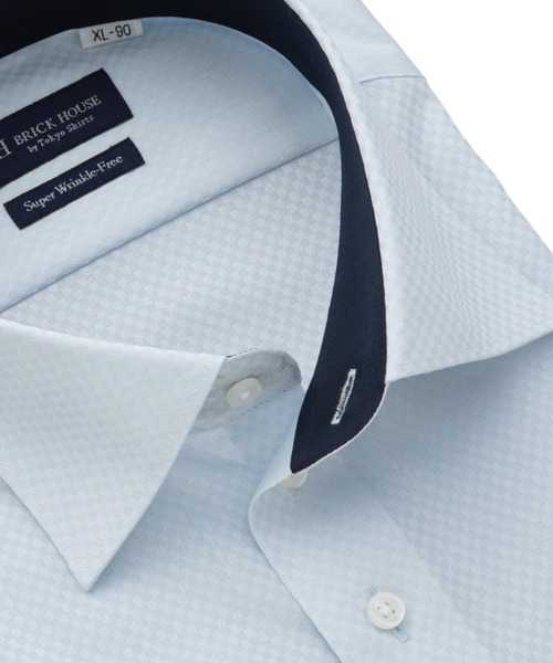 TOKYO SHIRTS(トウキョウシャツ)の「【超形態安定】 形態安定ノンアイロン ワイド 長袖ビジネスワイシャツ(大きいサイズ・長いサイズ)(ビジネスシャツ・メンズ・サックスブルー・首回り39cm-裄丈88cm/首回り41cm-裄丈90cm/首回り42cm-裄丈90cm/首回り43cm-裄丈90cm/首回り45cm-裄丈82cm/首回り45cm-裄丈86cm/首回り45cm-裄丈90cm/首回り47cm-裄丈86cm/首回り47cm-裄丈90cm)」の2枚目の写真