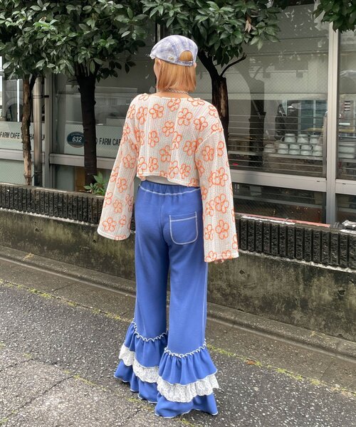 HELLO.SANFRANCISCO（ハローサンフランシスコ）の「【HELLO.SANFRANCISCO/ハローサンフランシスコ】2WAYフラワーシアー刺繍ボレロ（カーディガン/ボレロ・レディース・イエロー/ブラック/ホワイト・ONE SIZE）」の11枚目の写真
